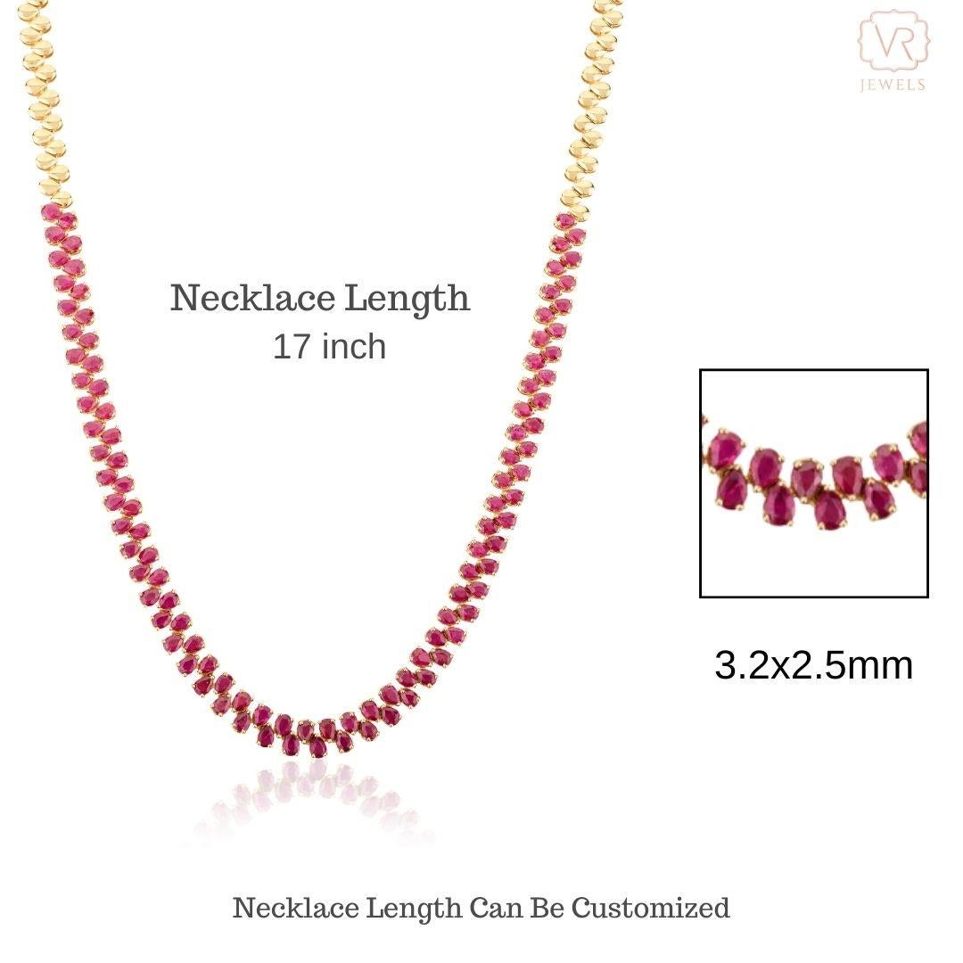 Certified 10.86 Carat Ruby Choker Necklace for Wedding in 18k Solid Yellow Gold For Sale 3