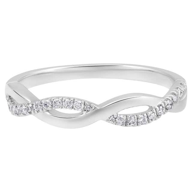 Certified 10k Gold 0.15 Carat Natural Diamond Designer Infinity Loop ...