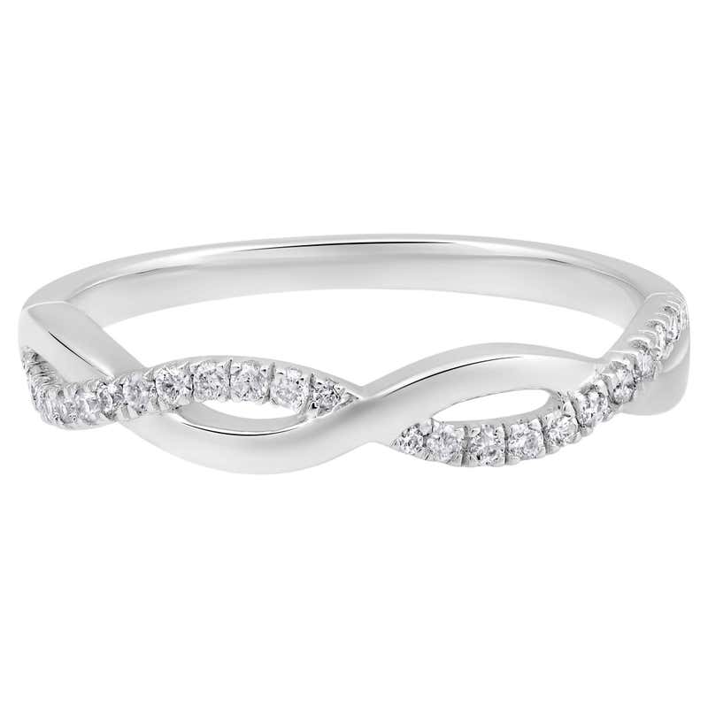 Certified 10k Gold 0.15 Carat Natural Diamond Designer Infinity Loop ...