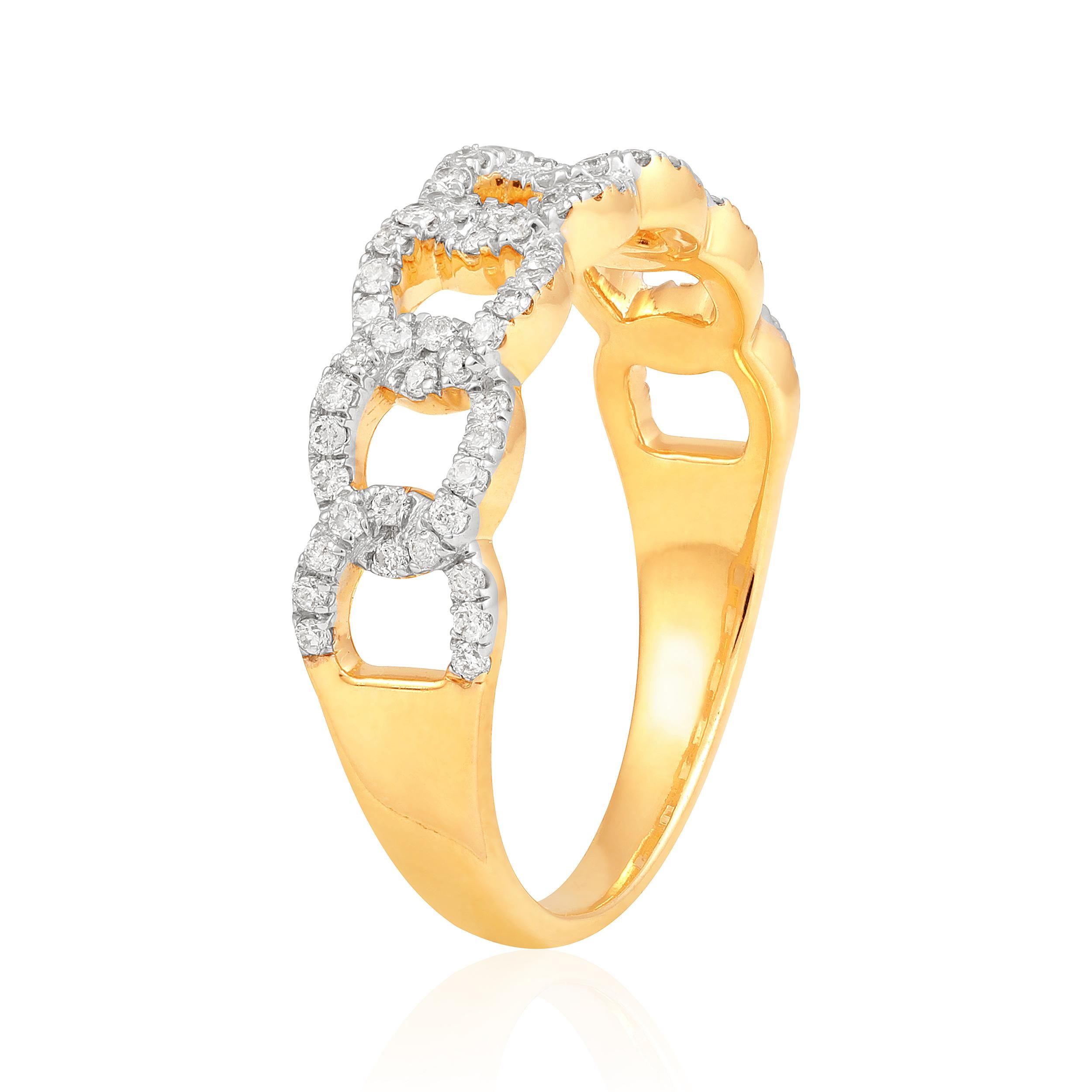 Ring Size: US 8 

Crafted in 3.06 grams of 10K Yellow Gold, the ring contains 76 stones of Round Diamonds with a total of 0.375 carat in F-G color and I1-I2 clarity.
This jewelry piece will be expertly crafted by our skilled artisans upon order.