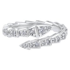 Certified 10k Gold 0.7 Carat Natural Diamond Serpenti Inspired Viper Snake Ring