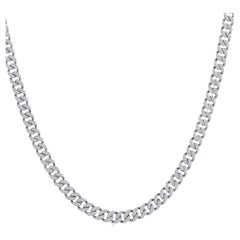 Certified 10k Gold 3 Carat Natural Diamond Cuban Chain Link White Necklace