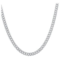 Collana in oro 10K certificata con 3ct di diamanti naturali e 5,3mm di catena cubana A Link Bianca
