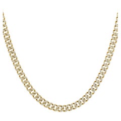 Certified 10k Gold 3 Carat Natural Diamond Cuban Chain Link Yellow Necklace
