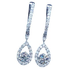Certified 1.10 Carat Diamonds 18K Gold Earrings
