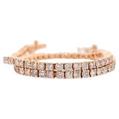 Certifié 1,10 carat  Bracelet tennis en diamants roses mélangés VS 