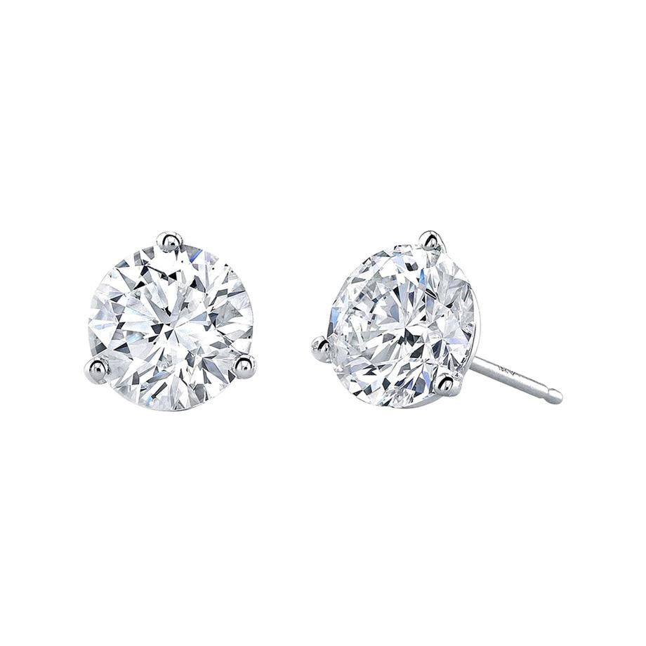Certified 11.04 Carat Diamond Sollitare Stud Earrings