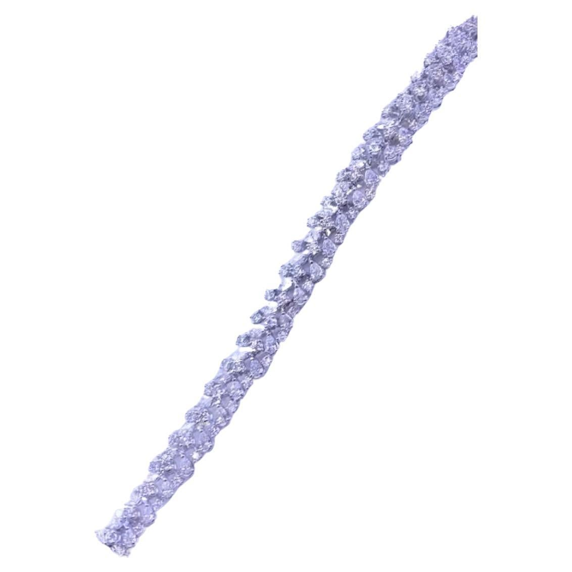 Certified 11.10 Carats Natural Diamonds 18K Gold Bracelet 