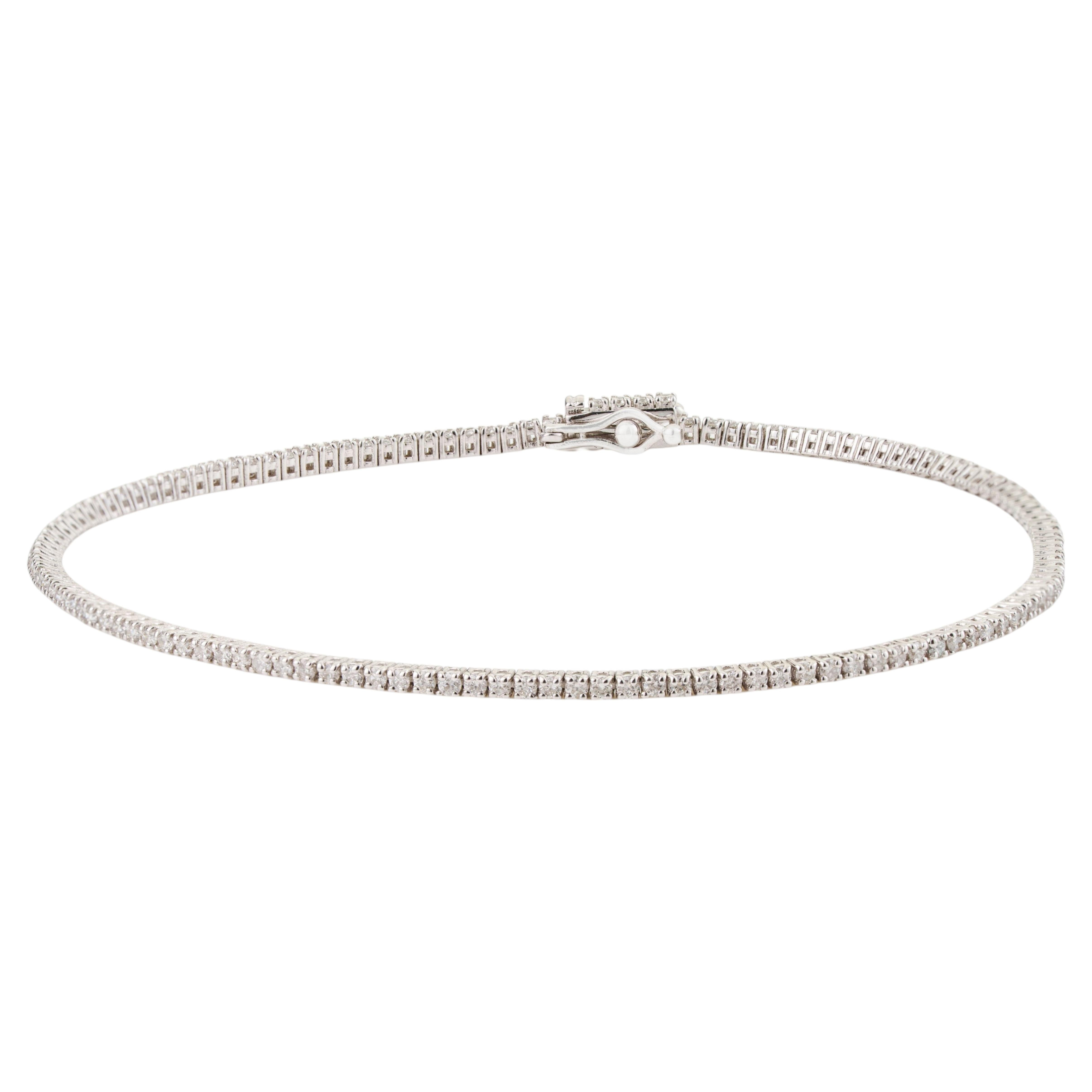 Certified 1.15ct Diamond Tennis Bracelet in 14K White Gold Everyday Luxe Style