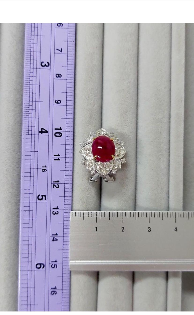 Women's Certified 11.60 Ct Burma Rubies   3.30 Ct Diamonds 18k Gold Parure  For Sale