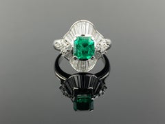 Certified 1.18 Carat Colombian Emerald and Diamond Cocktail Engagement Ring