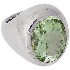 Certified 11.88 Carat Heliodor Cocktail Ring