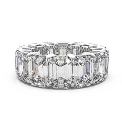 Certified 12 carat Emerald Cut Diamond Eternity Band