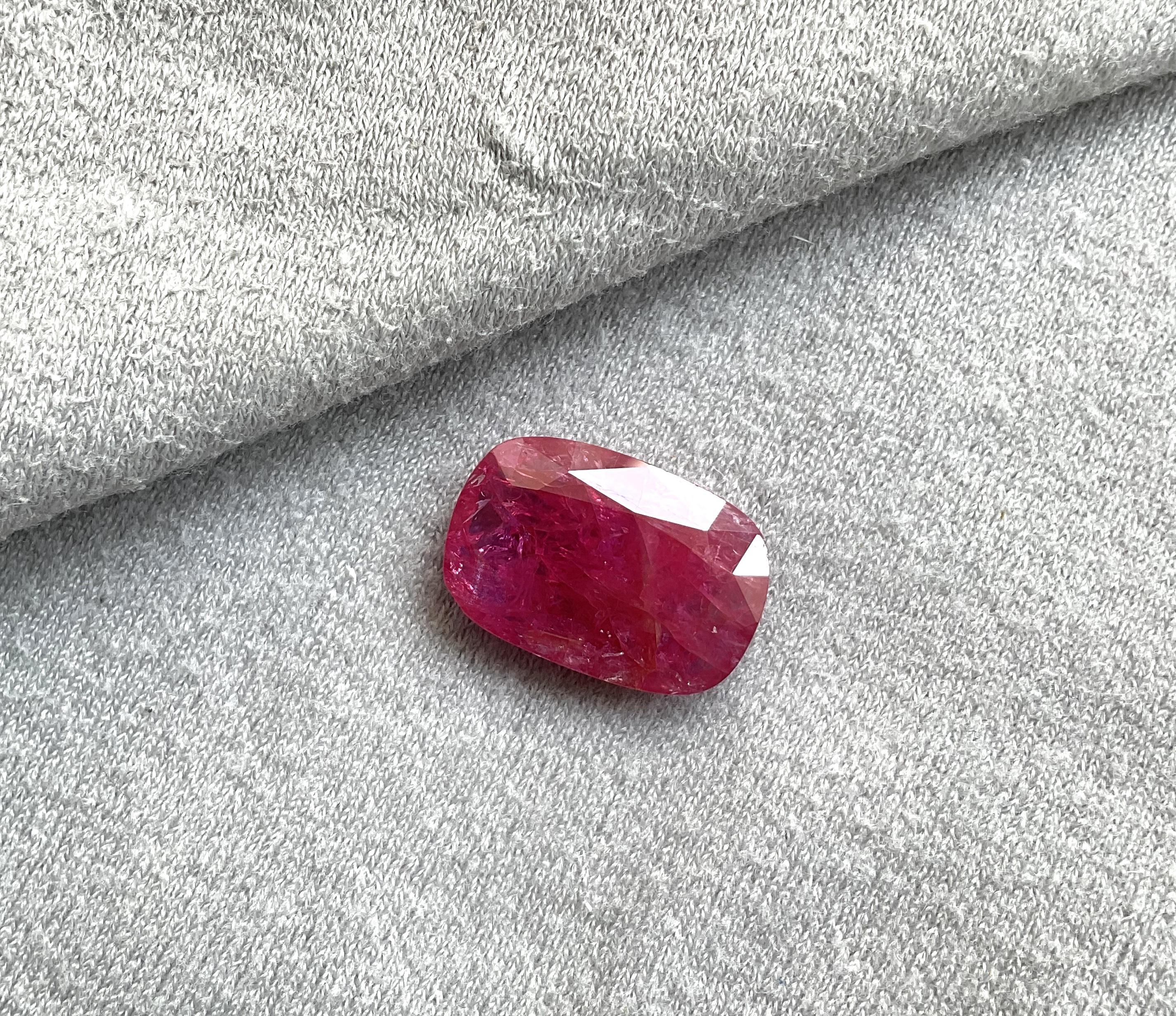 Art Deco Certified 12.10 Carats Mozambique Ruby Octagon Faceted Cuts No Heat Natural Gem For Sale