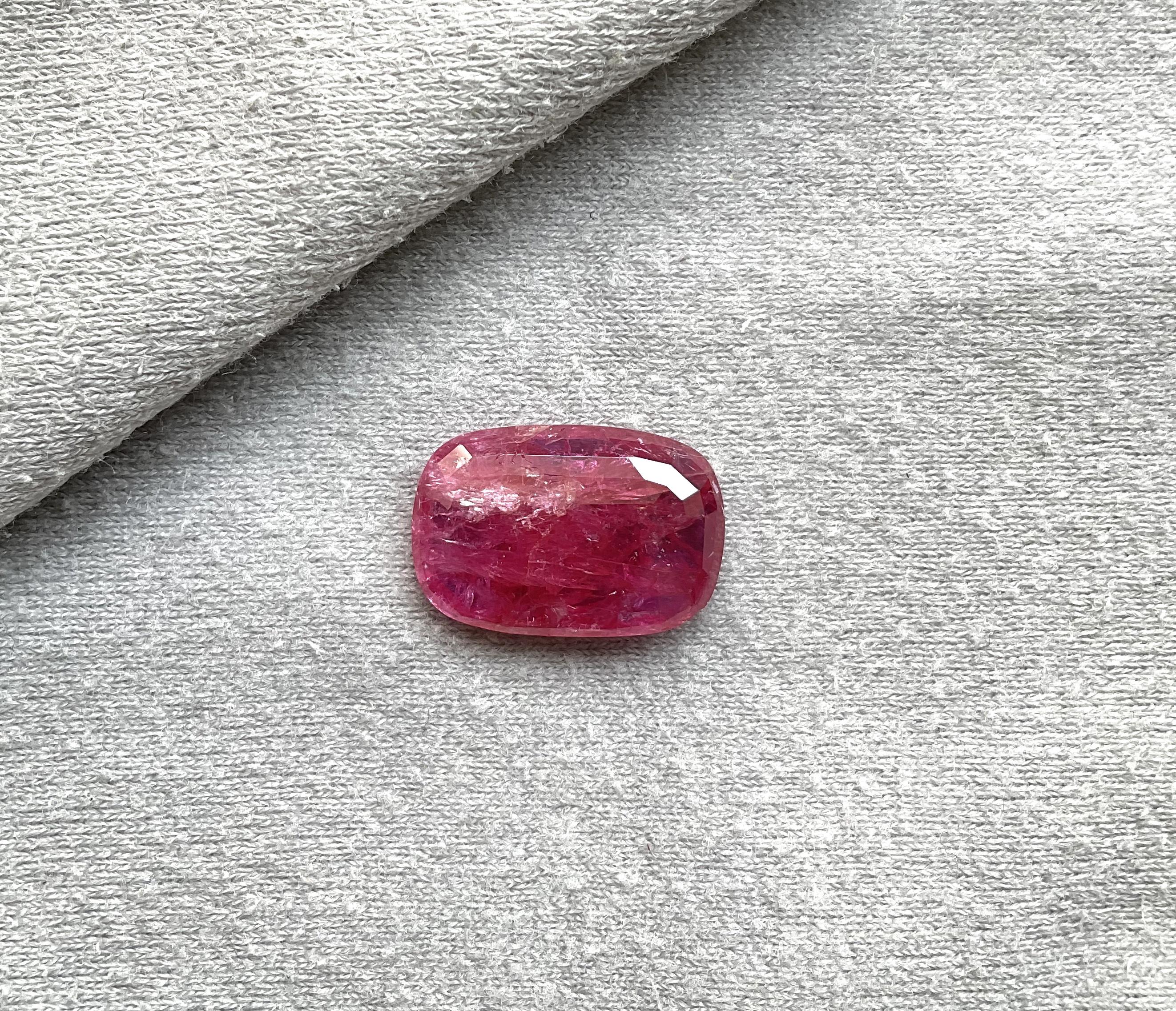 Octagon Cut Certified 12.10 Carats Mozambique Ruby Octagon Faceted Cuts No Heat Natural Gem For Sale
