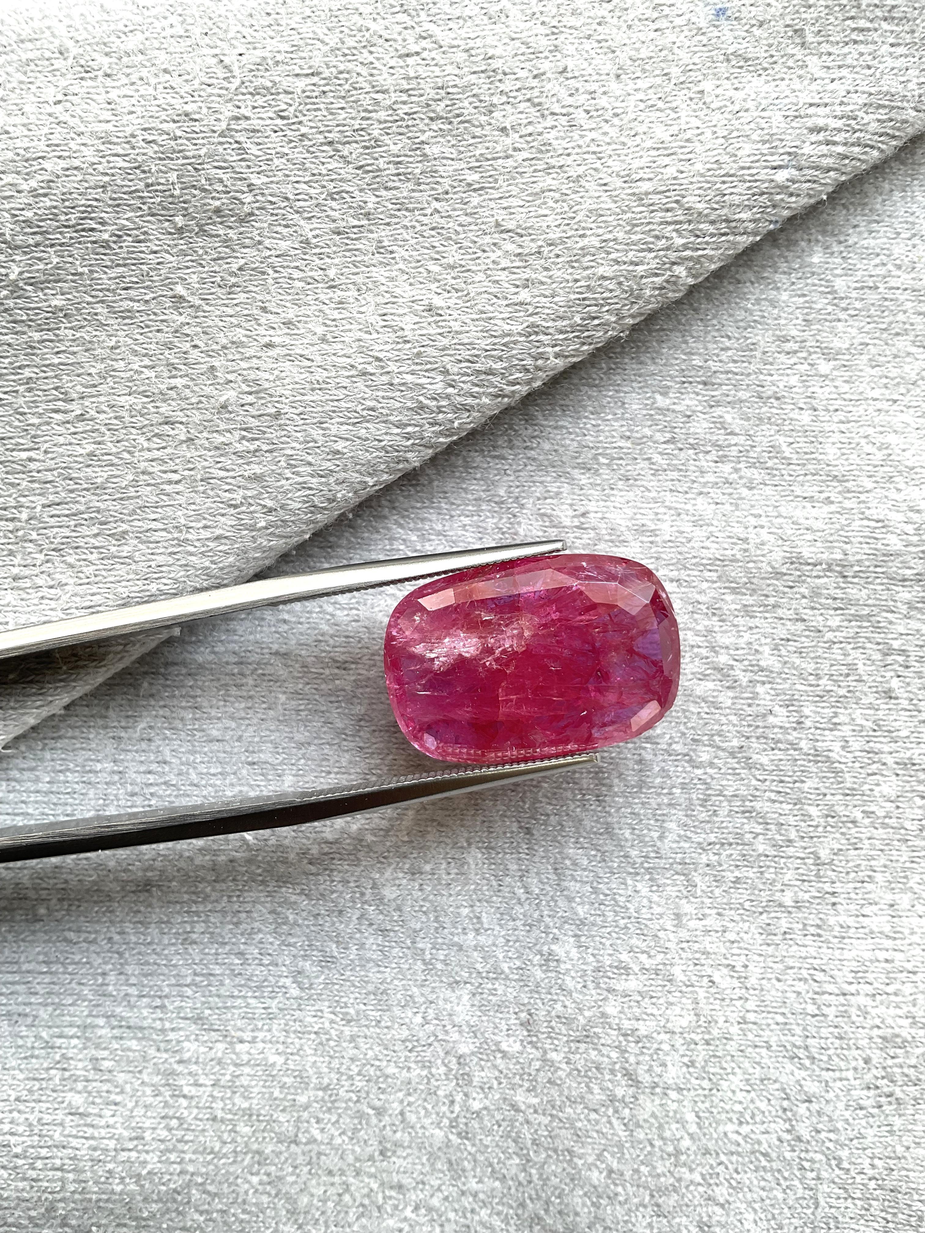 Certified 12.10 Carats Mozambique Ruby Octagon Faceted Cuts No Heat Natural Gem For Sale 1