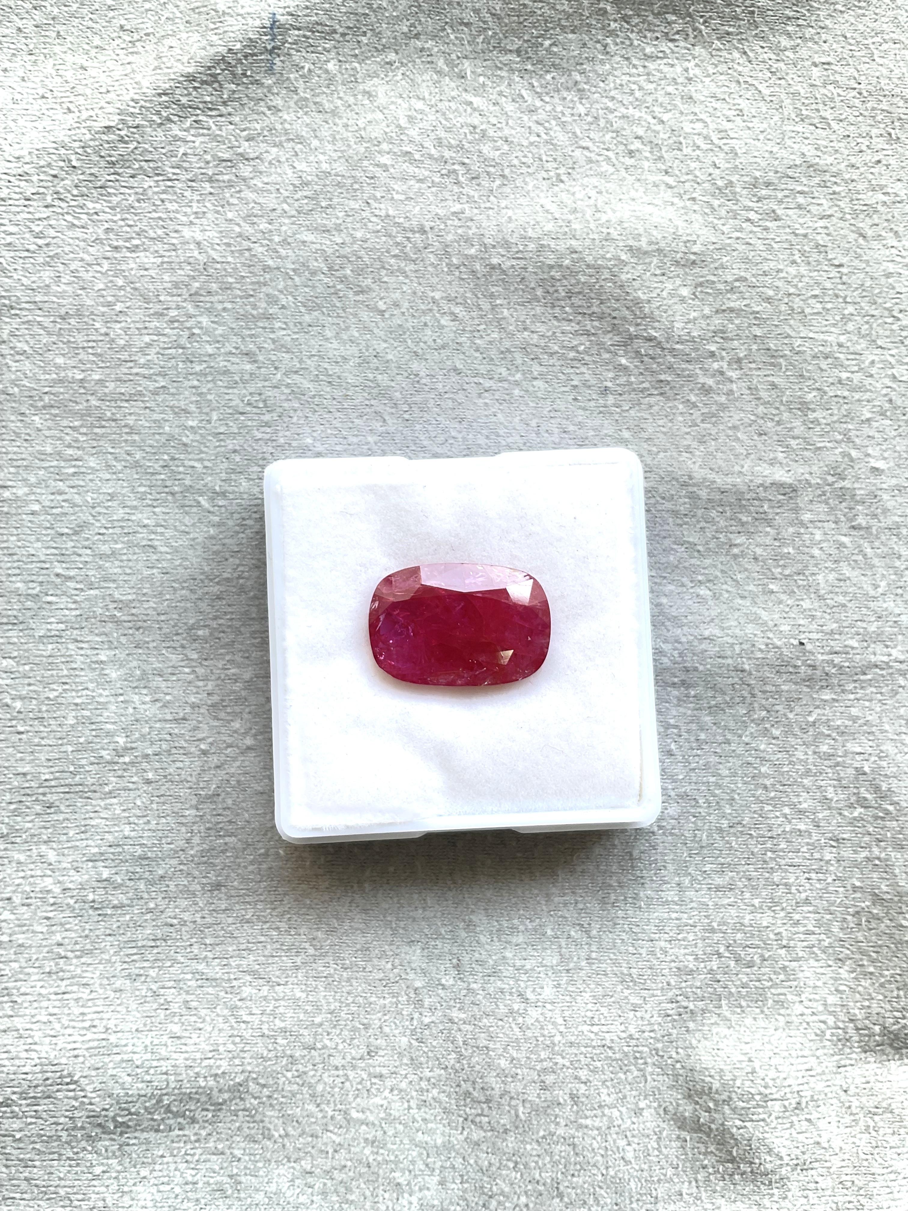 Certified 12.10 Carats Mozambique Ruby Octagon Faceted Cuts No Heat Natural Gem For Sale 2