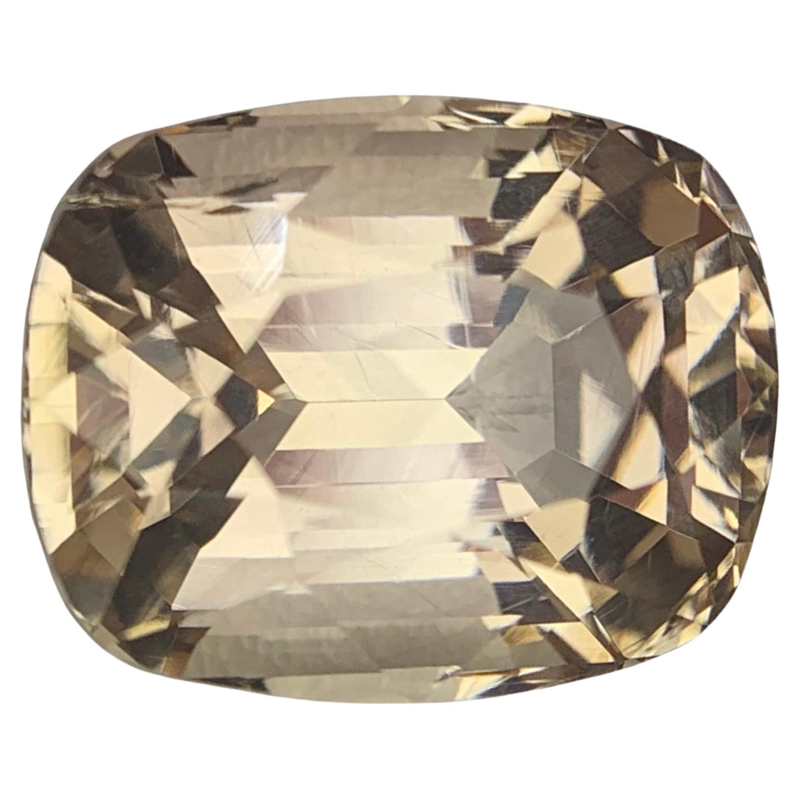 Certified 12.37 Carat Natural Imperial Topaz Gemstone Cushion Cut For Sale