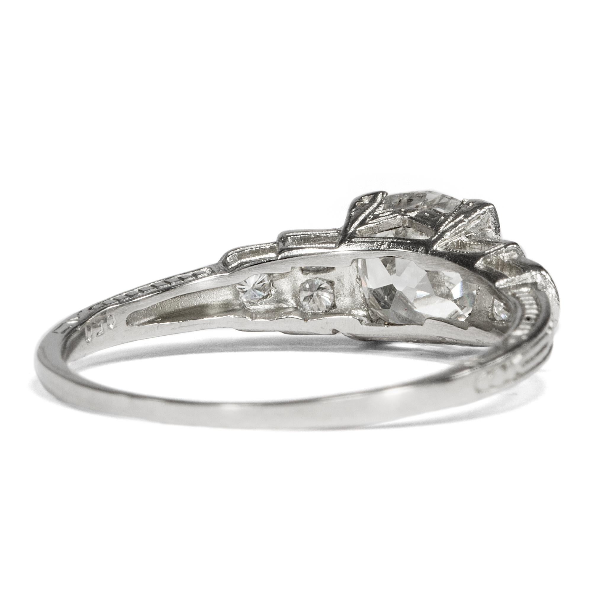 Women's or Men's Certified 1.24 Carat Antique Old European Cut Diamond in a Contemporary Ring