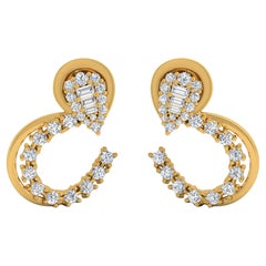 Orecchini di diamanti da 1,25 carati SI Chiarezza HI Colore Oro giallo massiccio 18k per lei