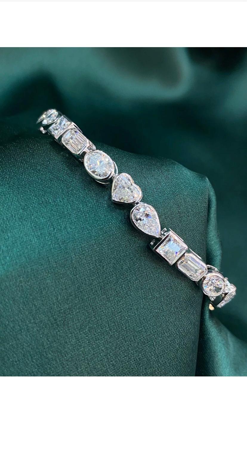 da uomo o donna Bracciale da tennis con diamanti naturali certificati da 12,50 carati in vendita