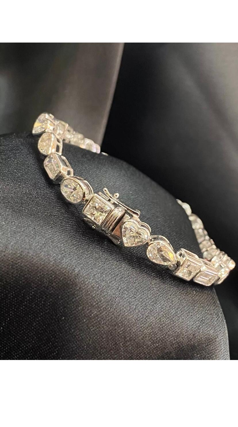 Bracciale da tennis con diamanti naturali certificati da 12,50 carati in vendita 1