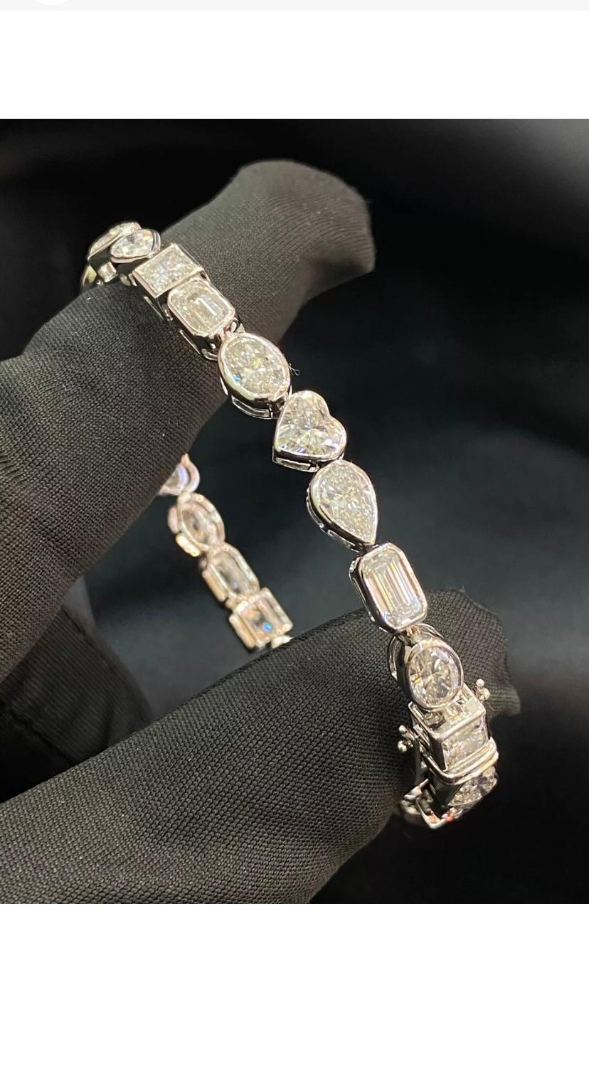 Bracciale da tennis con diamanti naturali certificati da 12,50 carati in vendita 2