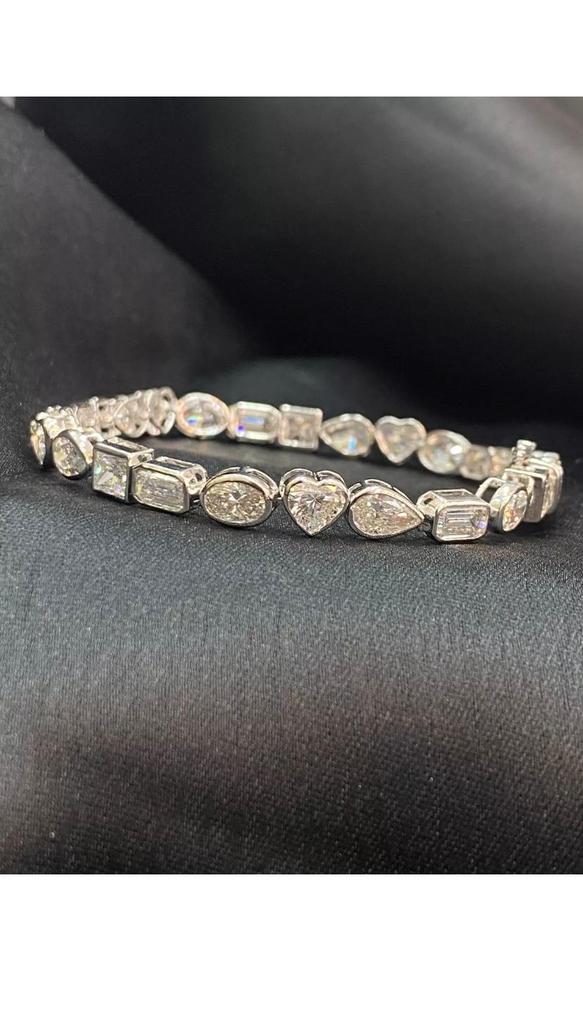 Bracciale da tennis con diamanti naturali certificati da 12,50 carati in vendita 3