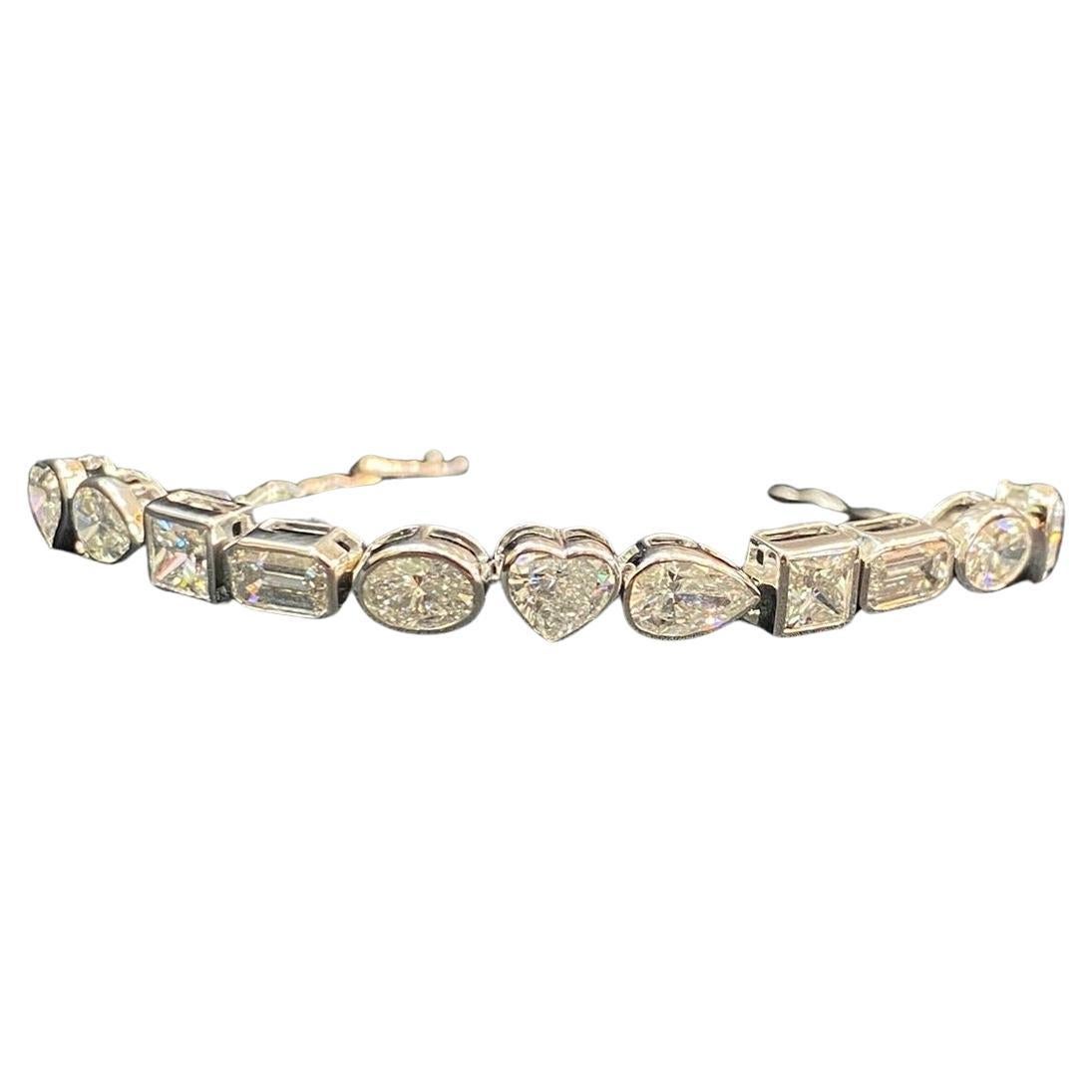 Certified 12.50 Carats Natural Diamonds Tennis Bracelet 