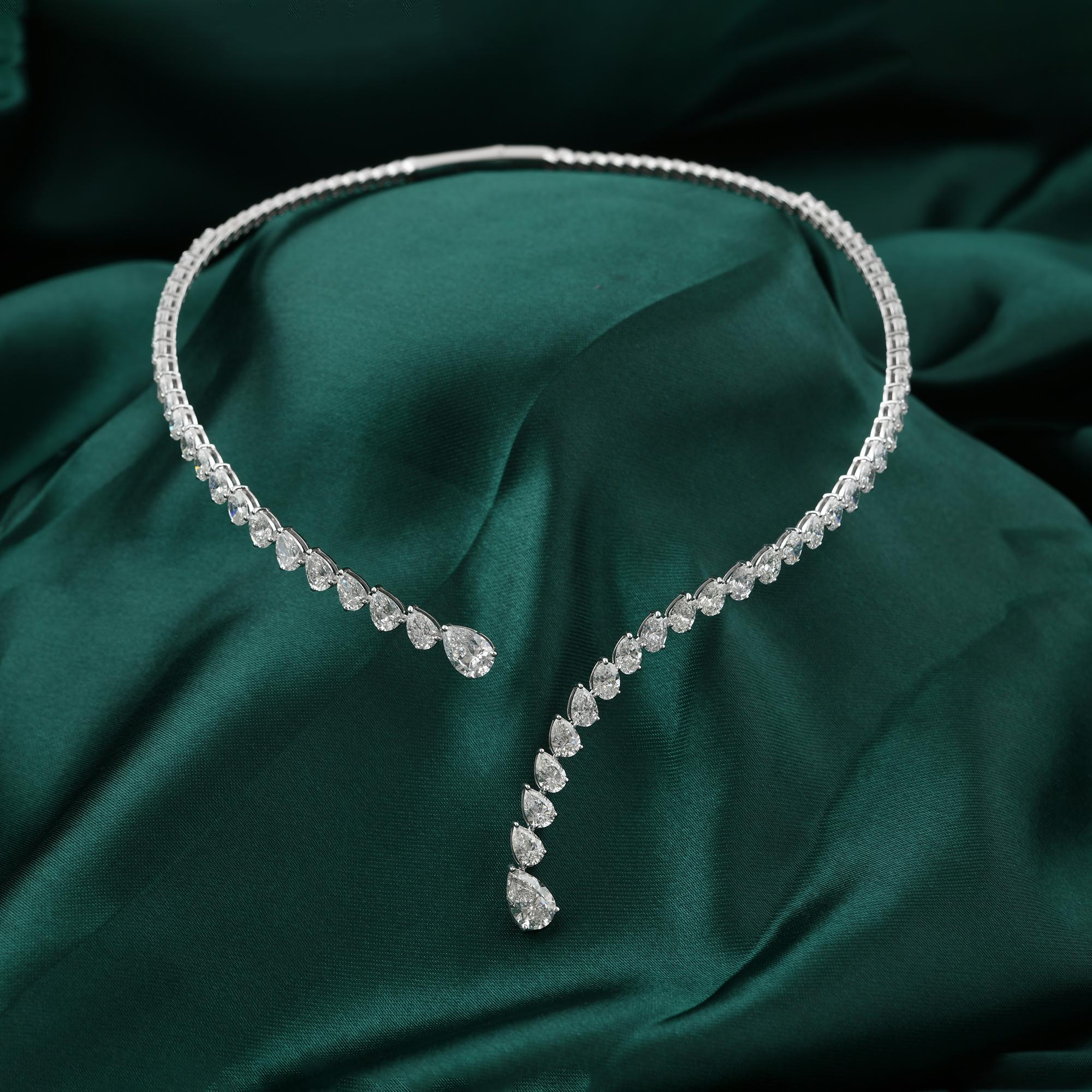 Zertifizierte 12,69 Karat Diamant Manschette Kragen Choker Halskette 14 Karat Weißgold (Moderne) im Angebot