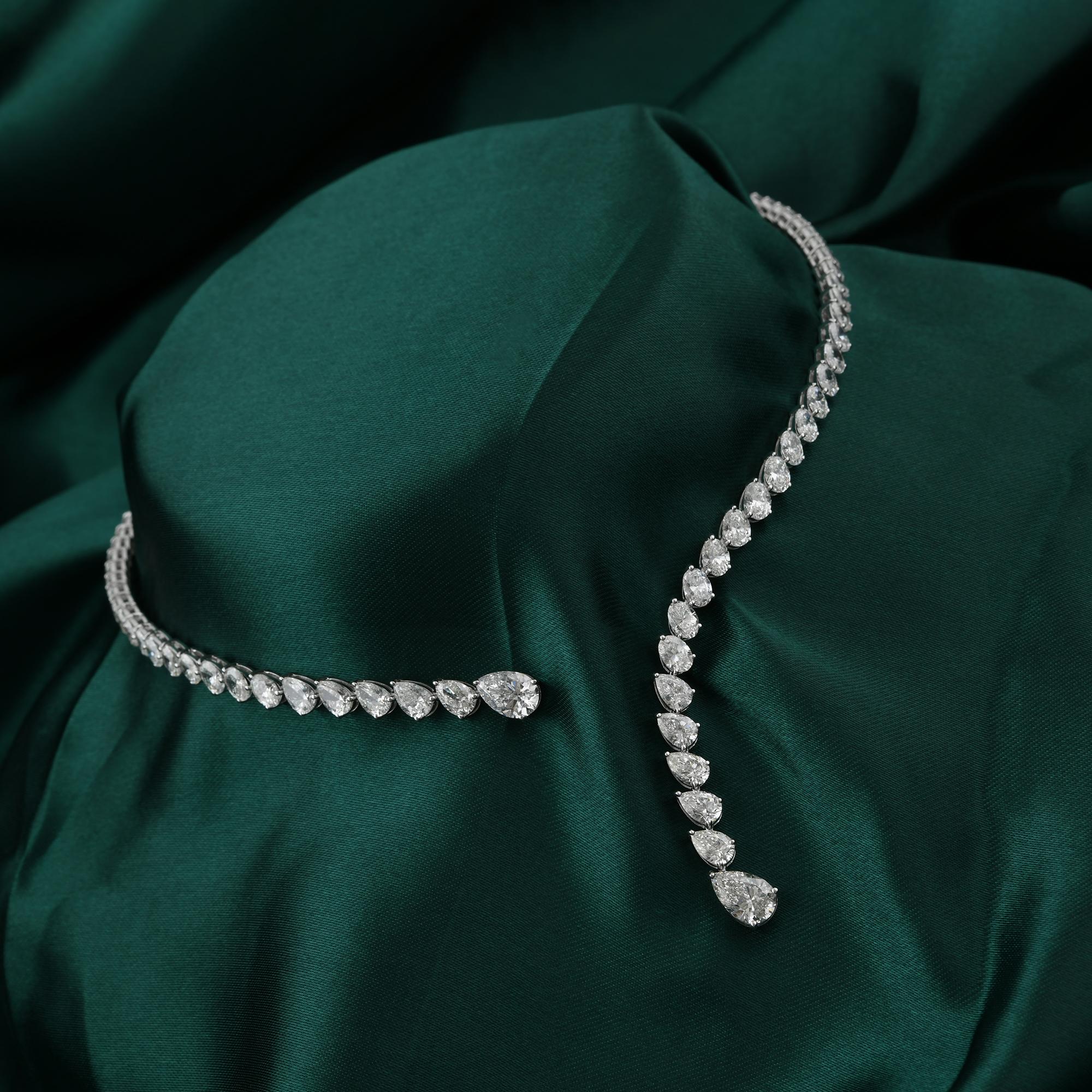 Zertifizierte 12,69 Karat Diamant Manschette Kragen Choker Halskette 18 Karat Weißgold Damen im Angebot