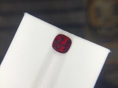 Certified 1.28 Carat Natural Loose Red Spinel Cushion Cut Gemstone