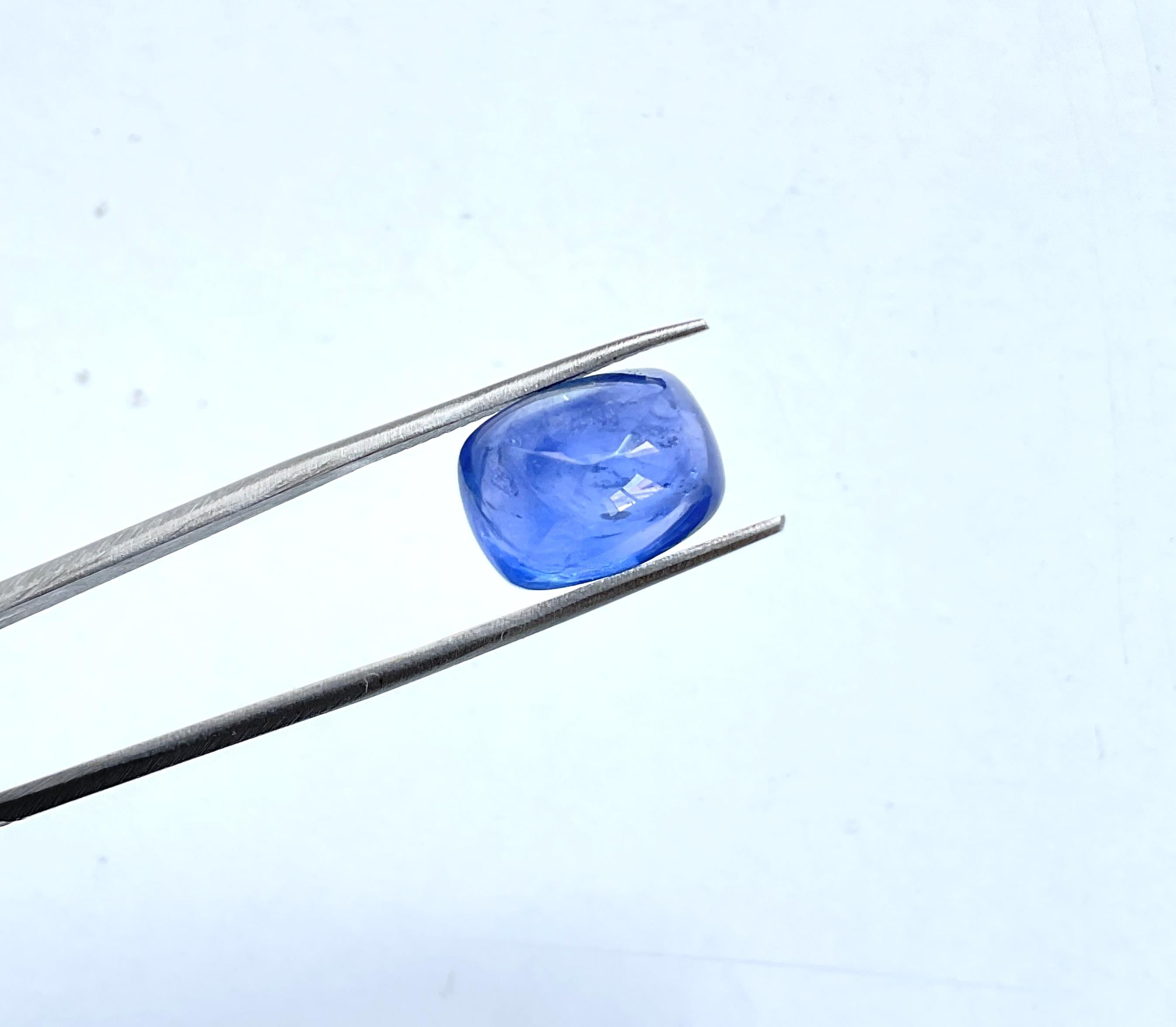 Women's or Men's Certified 12.84 carats Blue Sapphire Sri Lanka Sugarloaf Cabochon Natural gem For Sale