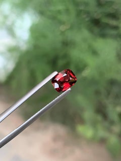 Certified 1.29 Carat Natural Loose Red Spinel Cushion Cut Gemstone