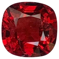 Certified 1.29 Carat Natural Loose Red Spinel Cushion Cut Gemstone
