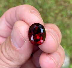 Certified 12.95 Ct. Natural Almandine Garnet loose gemstone, Oval cut, Tanzania