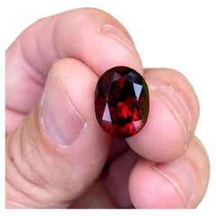 Certified 12.95 Ct. Natural Almandine Garnet loose gemstone, Oval cut, Tanzania