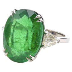 13, 29 CTS natural Zambian emerald ring