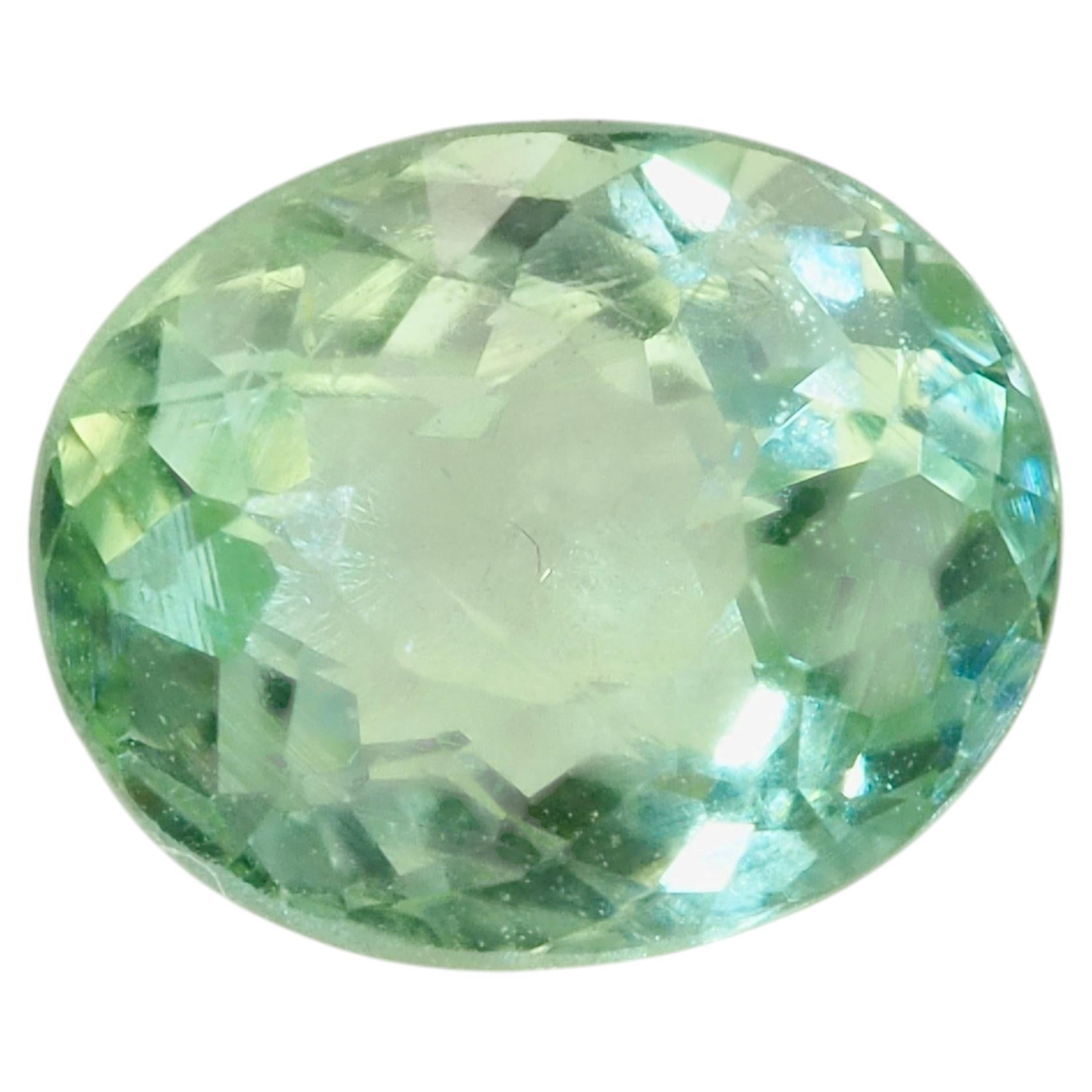 Tormalina Paraiba ovale certificata 1,30ct, 7,02x5,79x4,39 mm