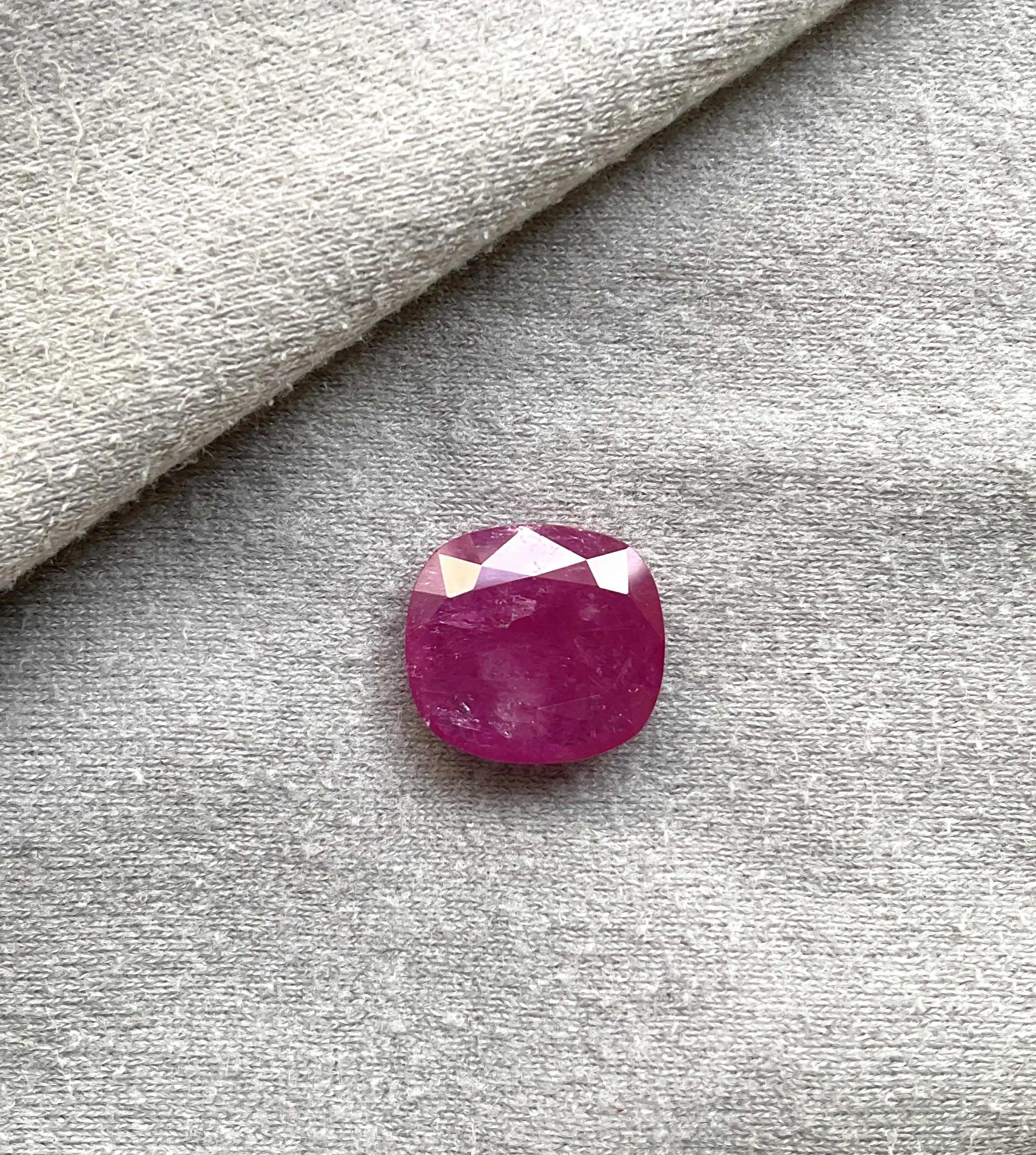 As we are auction partners at Gemfields, we have sourced these rubies from winning auctions and had cut them in our in house manufacturing responsibly.

Weight: 13.11 Carats
Size: 15x16x4.6 MM
Pieces: 1
Shape: Faceted cushion Cut stone
