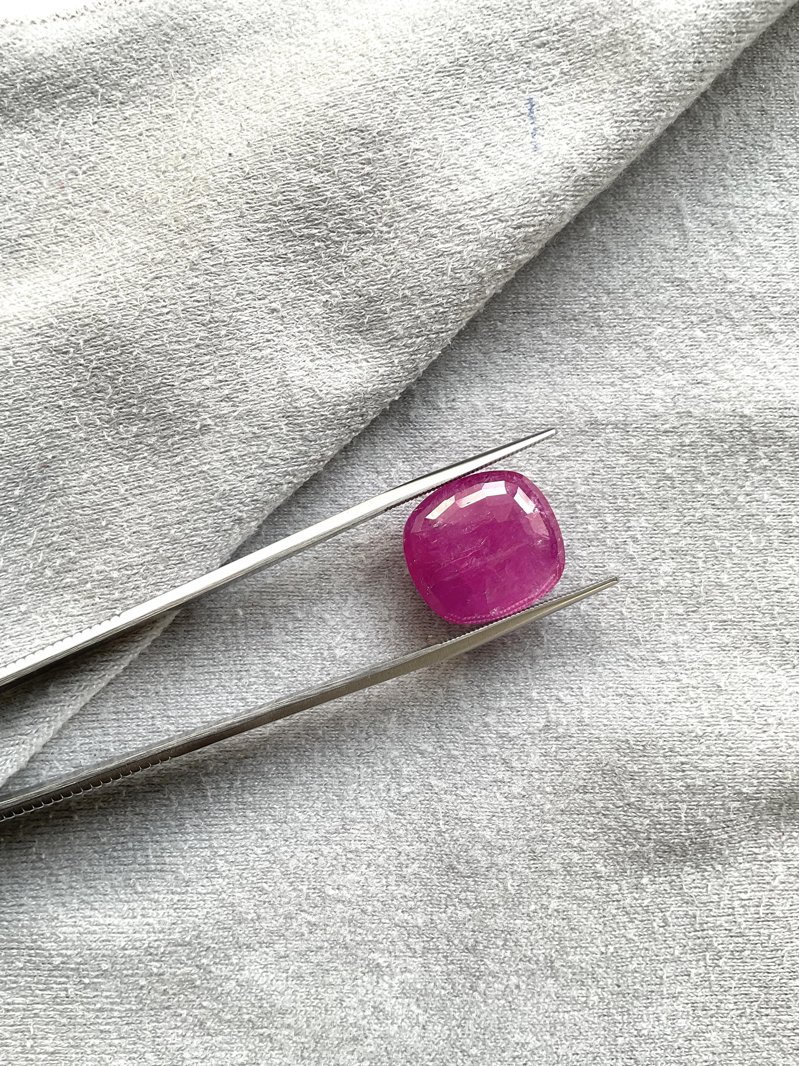 Cushion Cut Certified 13.11 Carats Mozambique Ruby Cushion Faceted Cut No Heat Natural Gem For Sale