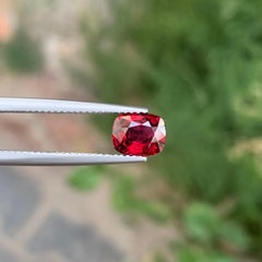 Certified 1.33 Carat Natural Loose Orange Red Spinel Cushion Shape Gemstone