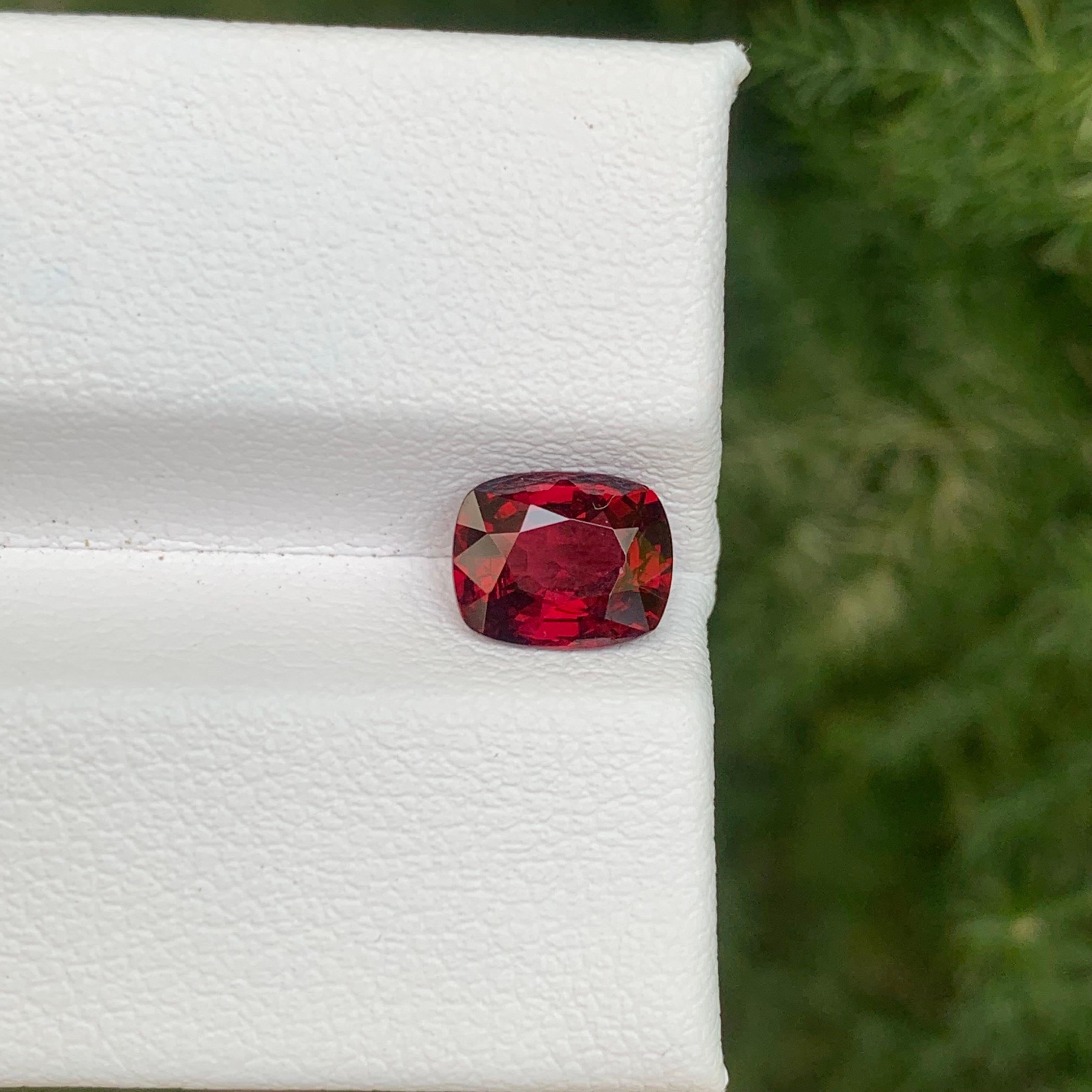 Cushion Cut Certified 1.33 Carat Natural Loose Orange Red Spinel Cushion Shape Gemstone For Sale
