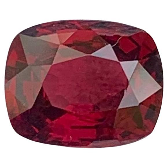 Certified 1.33 Carat Natural Loose Orange Red Spinel Cushion Shape Gemstone