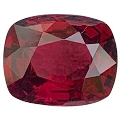 Certified 1.33 Carat Natural Loose Orange Red Spinel Cushion Shape Gemstone
