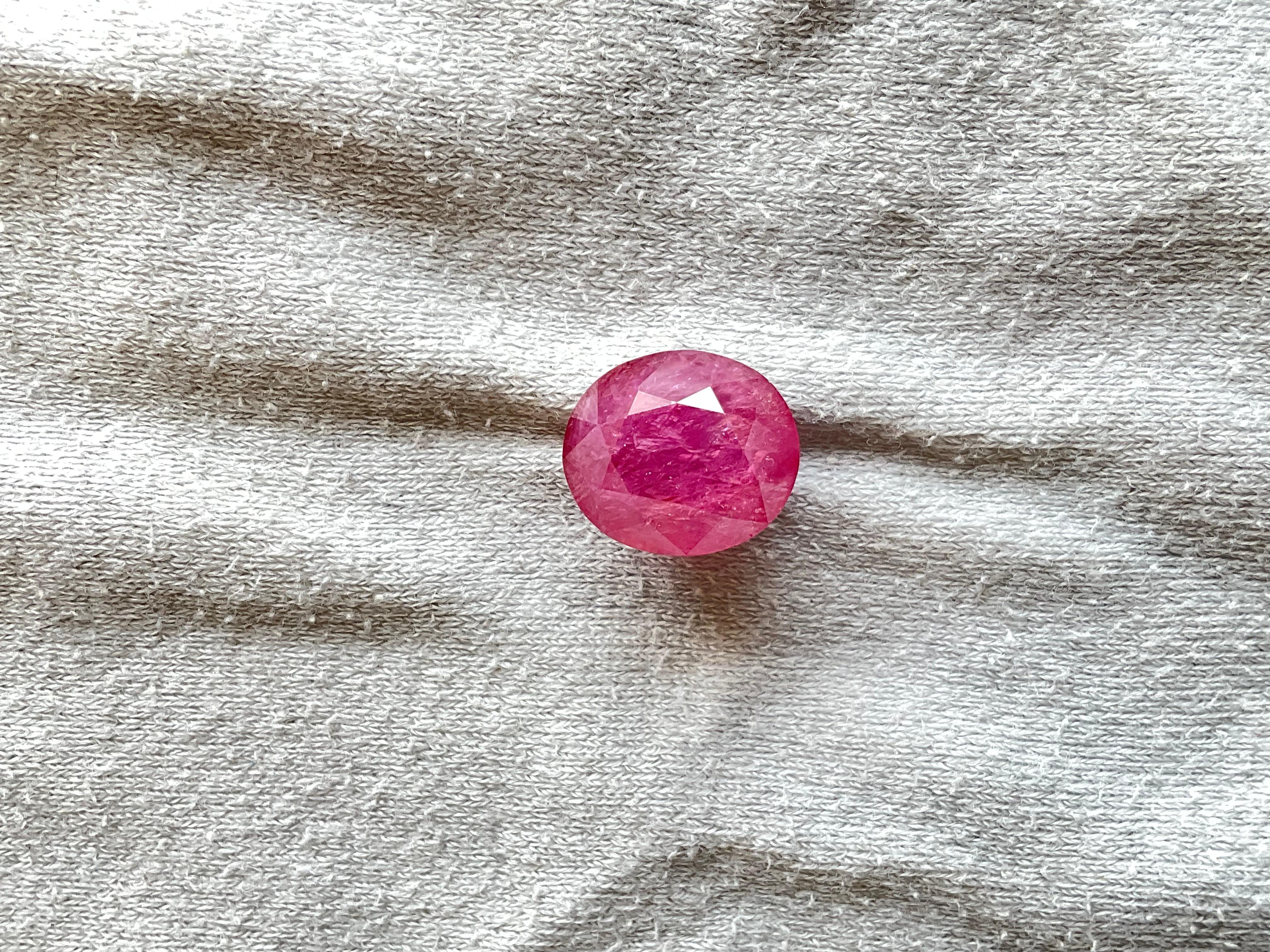 Oval Cut Certified 13.36 Carat Mozambique Ruby Oval Faceted Cut stone No Heat Natural Gem For Sale