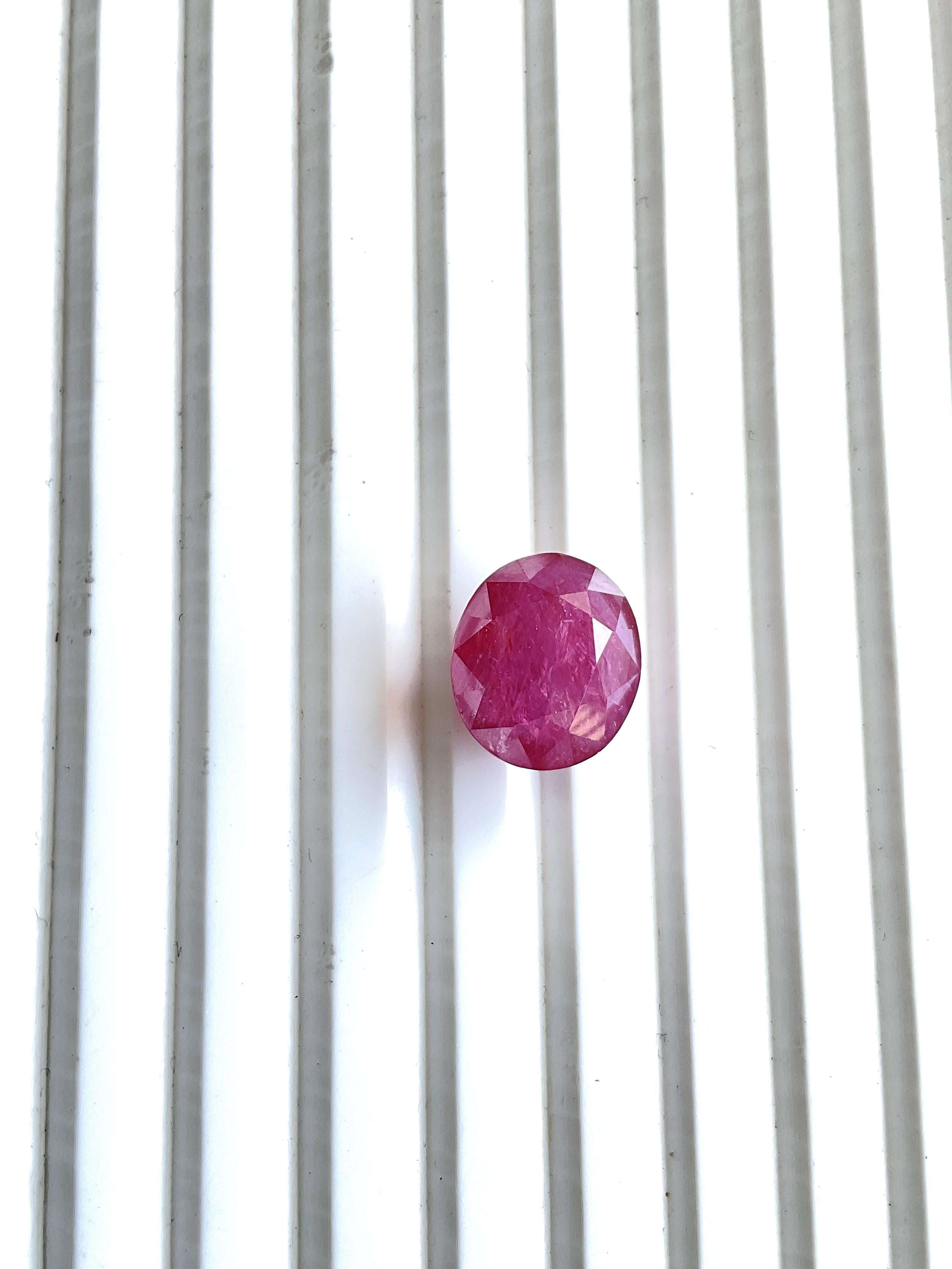 Certified 13.36 Carat Mozambique Ruby Oval Faceted Cut stone No Heat Natural Gem For Sale 1