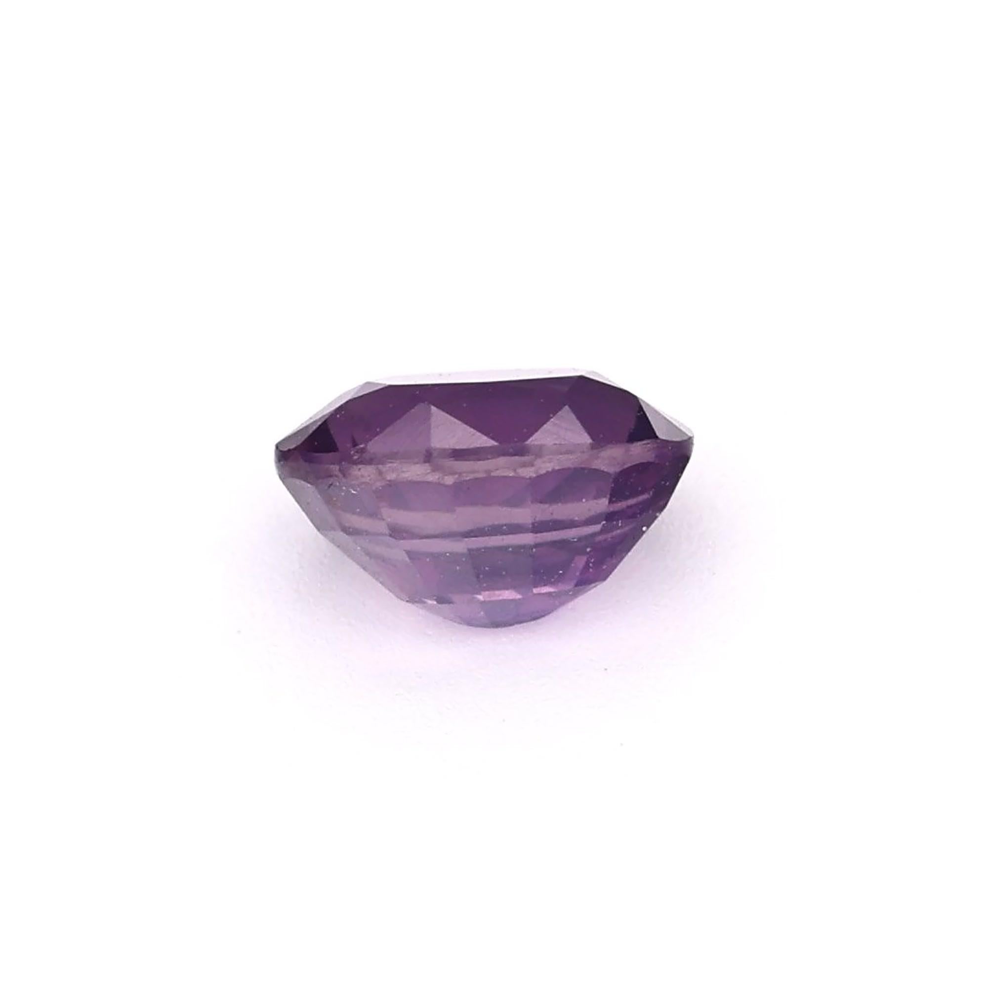 Certified 1.35 carat Purple Sapphire Oval Shape Ceylon Origin Ring Stone For Sale 1