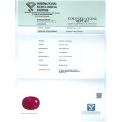 Certified 13.52 Carat Natural Untreated Ruby and Diamond Platinum Ring