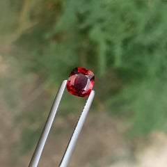 Certified 1.36 Carat Natural Loose Red Spinel Cushion Cut Gemstone From Tanzania